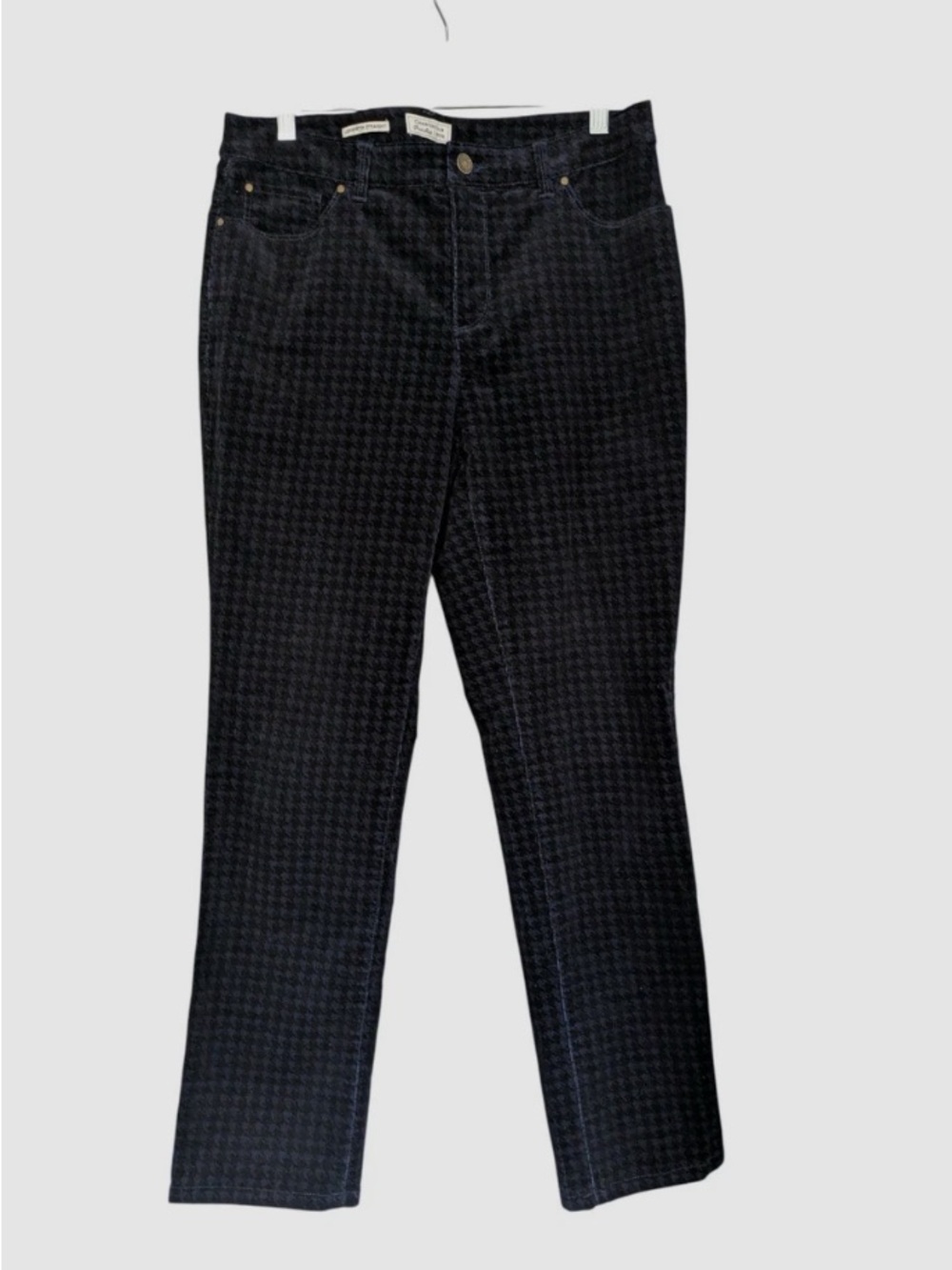 Charter Club women’s Black Houndstooth Slim Jeans
